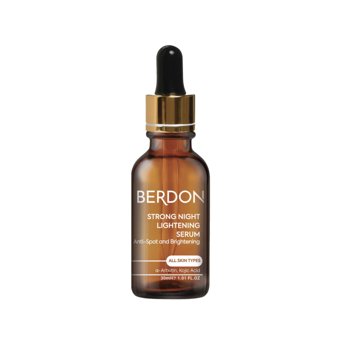 BERDON-strong-night-lightening-serum---6260002754811 سرم روشن کننده شب بردون با خاصیت ضد لک صورت و گردن