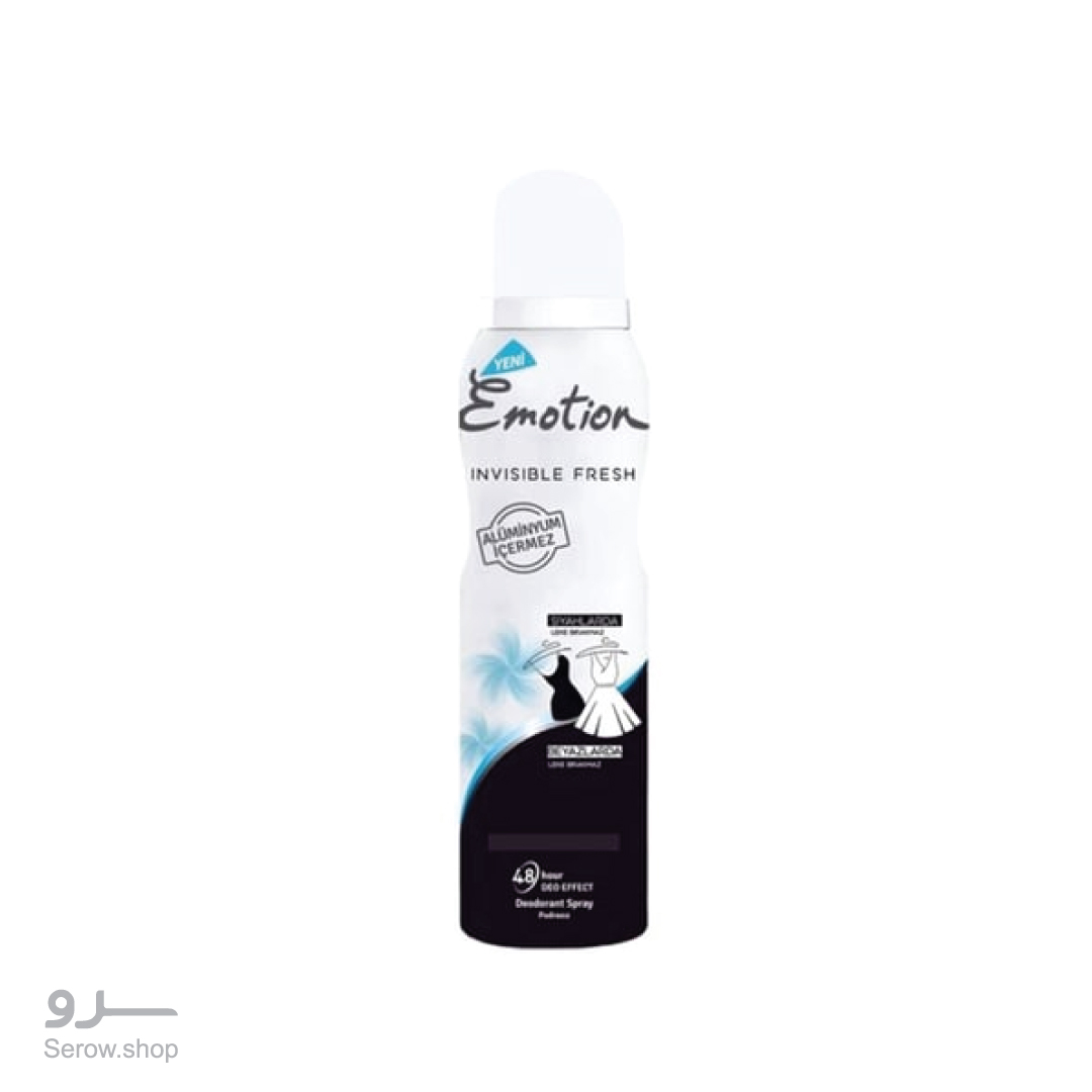 Emotion-Black&White-Invisible-Fresh-Deo-For-Women-150-ml---8690506494131 اسپری ضد تعریق ایموشن مدل invisable fresh - تصویر 1