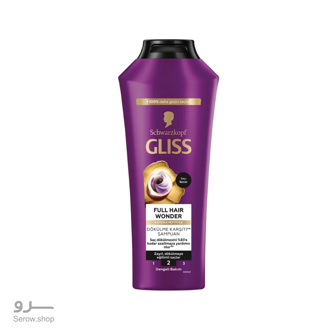 Gliss-Full-Hair-Wonder-Saç-Dökülme-Karşıtı-Şampuan-400-ml---4015100863000 شامپو گیلیس ضد ریزش مو و تقویت کننده مدل full hair wonder - تصویر 1