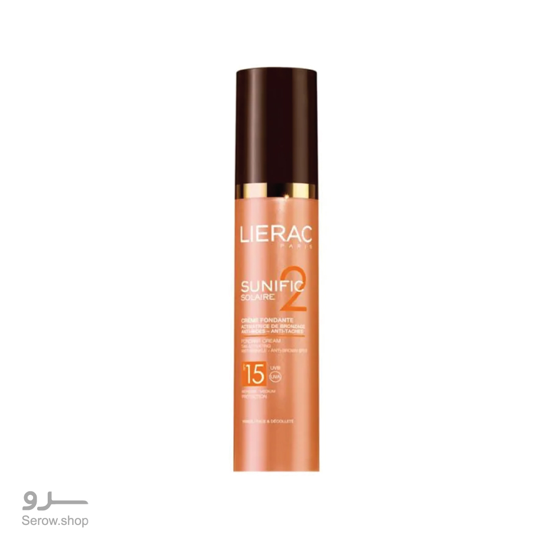 Lierac-Sunific-2-Crema-Solare-Ricca-Viso-SPF15-50ml---3508240204228 کرم برنزه لیراک مدل Sunific2