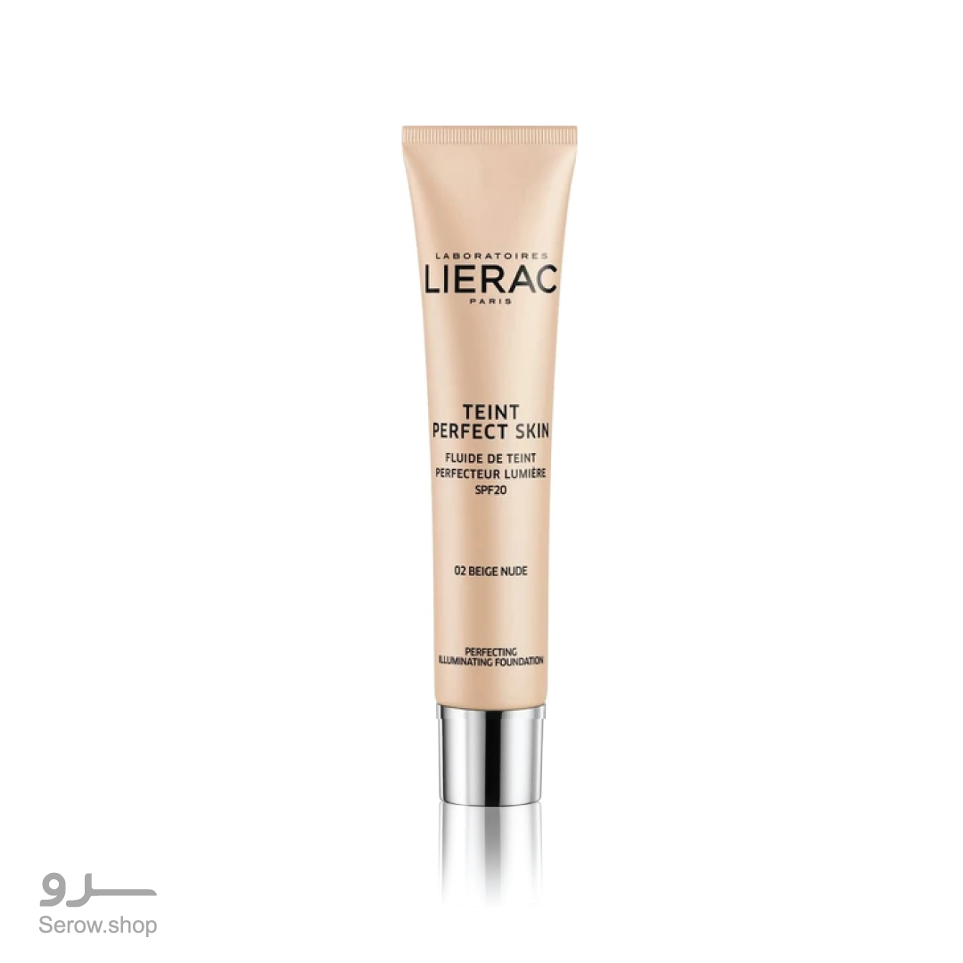 Lierac-Teint-Perfect-Skin-02-Beige-Nude-Liquid-Make-Up-SPF20-30ml---3508240008192 تینت صورت لیراک 02 Perfect Skin Tient Nude