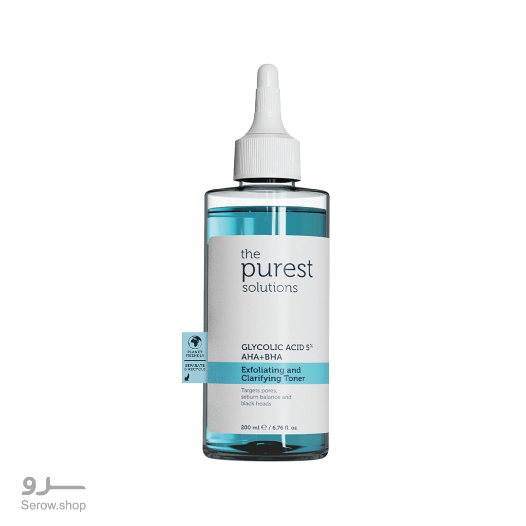 The-Purest-Solutions-Exfloating-and-Clarifying-Toner-200ml---8682773091045 تونر لایه بردار و روشن کننده پیورست حاوی گلیکولیک اسید