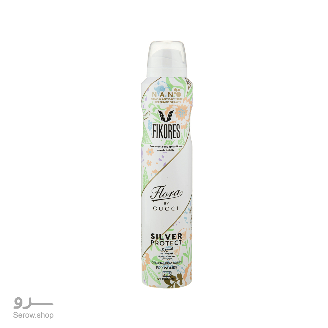 fikores-deodorant-body-spray-nano-flora-by-Gucci-200ml---6269183002186 اسپری بدن فیکورس مدل گوچی فلورا حجم ۲۰۰میل