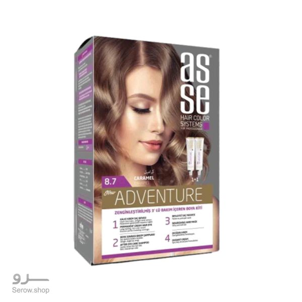کیت رنگ مو بدون آمونیاک آسه asse شماره ۸.۷