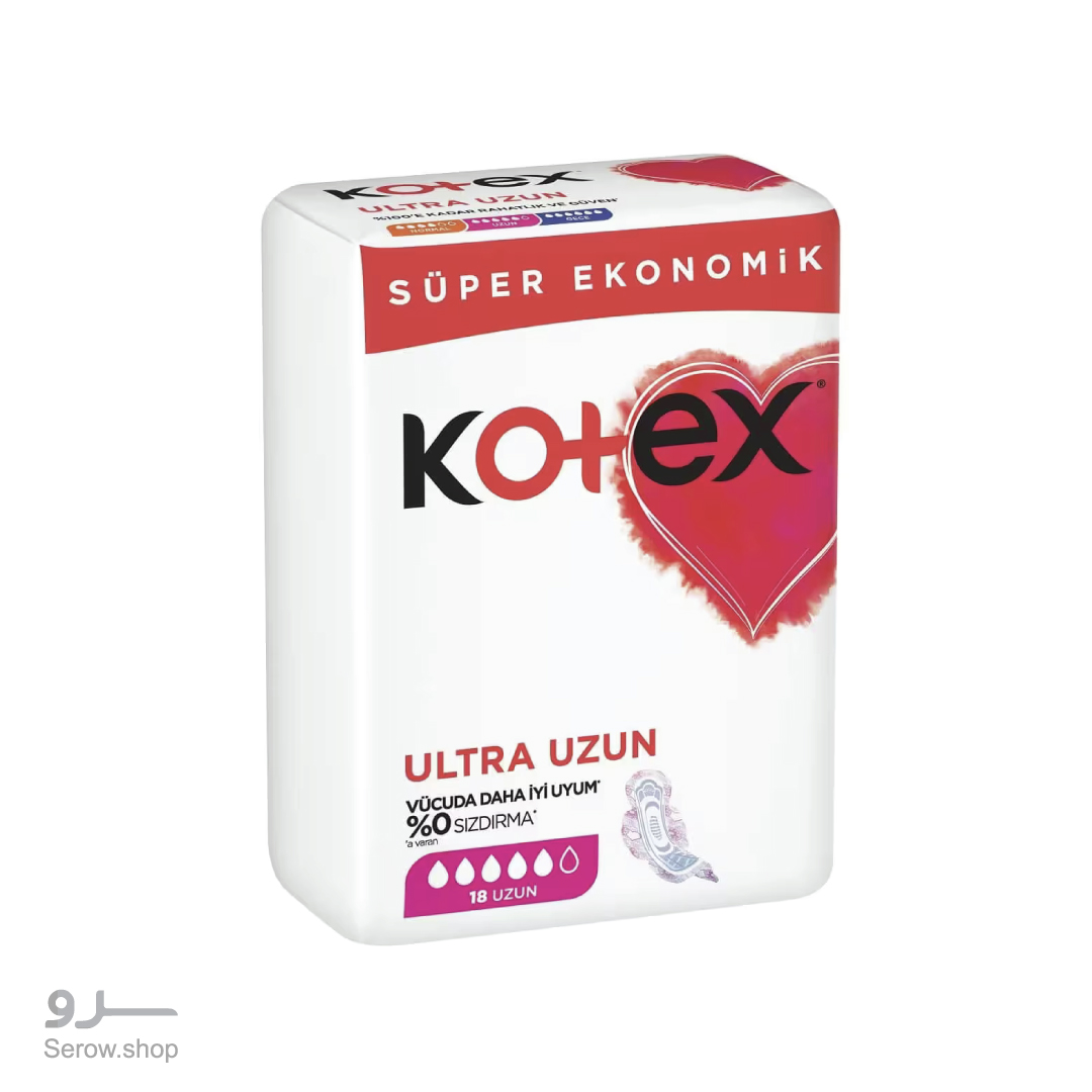Kotex-Ultra-UZUN-Ekonomik-Paket-18lü---8691900174049 نوار بهداشتی کوتکس بلند مدل اولترا